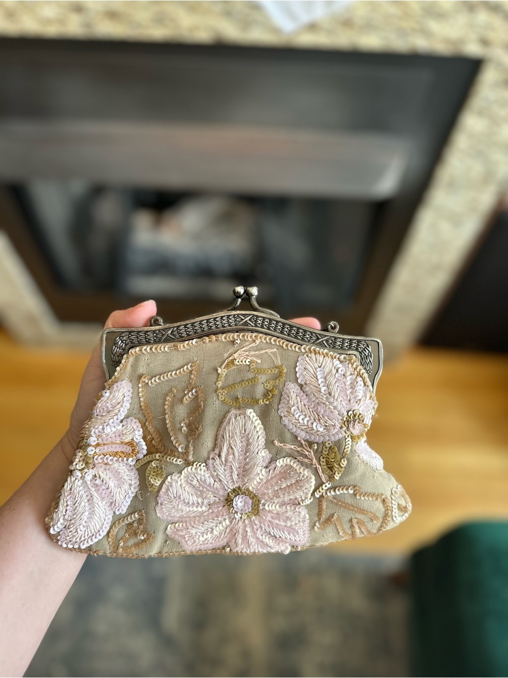 BCBG Floral Embroidered Clutch